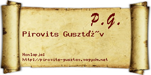 Pirovits Gusztáv névjegykártya